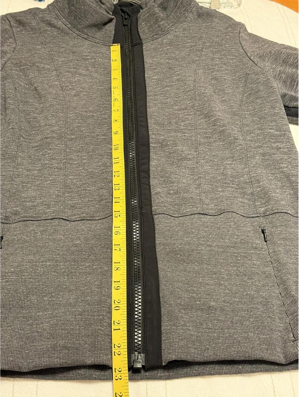 Athleta Gray Heather Fleece Lined Full Zip Jacket Women's XL - Picture 7 of 8